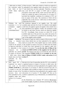 Further Clarification By CBIC For Claiming 20 ITC On Invoices Not